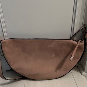 All Saints Tan suede bag